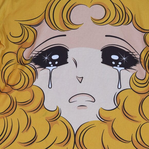 PushButton Yellow Cotton T-Shirt – Anime-Inspired Graphic, "Don't Cry Anymore" - Picture 6 of 7